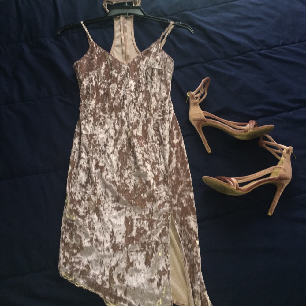Soft pink dress with matching shoes